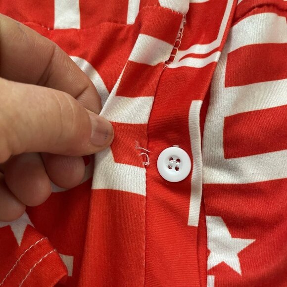 CBR One Piece Jumpsuit Women Large Red Long Sleeve Front Buttons Down - Picture 6 of 16